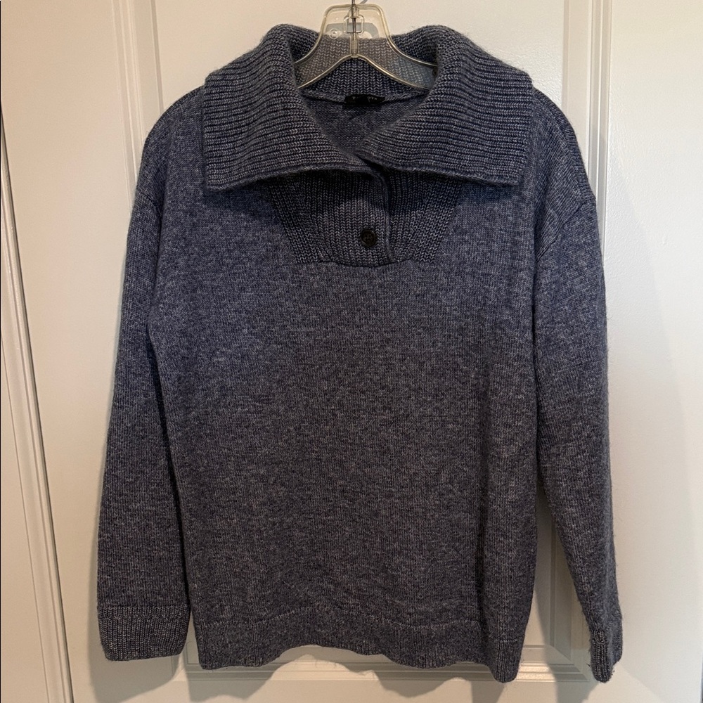 Talbots Heathered Slate Blue Knit Sweater